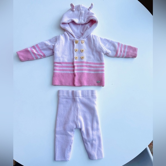 Rock-a-Bye Baby pink knot jacket with pants 2 piece set - Picture 2 of 7